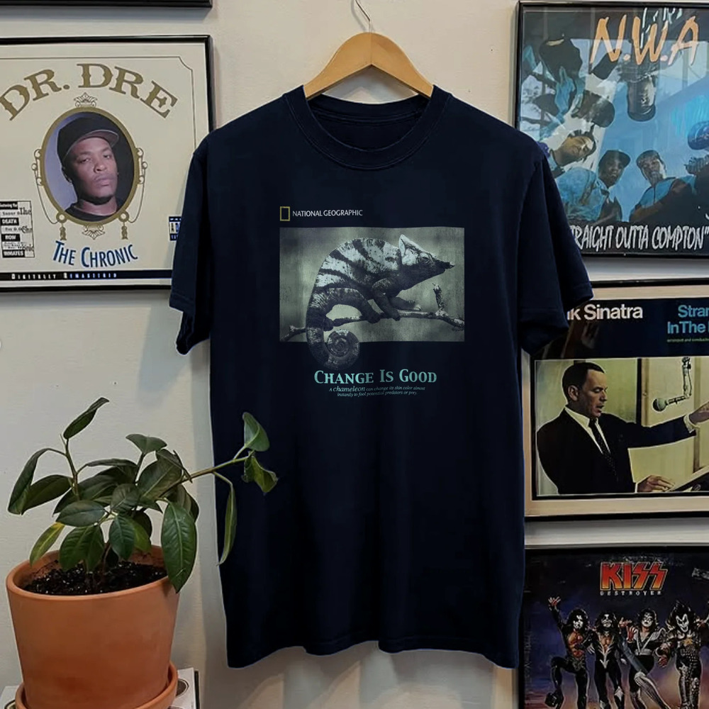 Rare Nat Geo Change is Good , Navy Tee